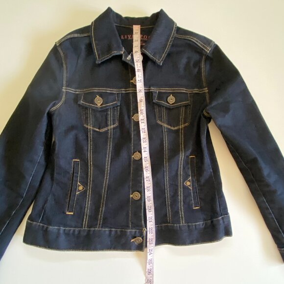 Liverpool Jean Jacket Stretch Dark Wash Sz L - Picture 12 of 13